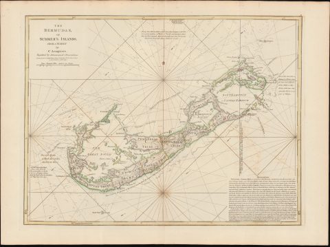 1775 / 1787 Sayer / Lemprière Map of Bermuda