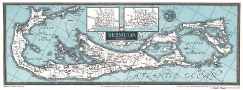 1927 Hornung Pictorial Map of the Bermuda Islands