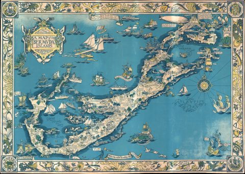 1930 Elizabeth Shurtleff Pictorial Map of Bermuda (Bermuda Islands)