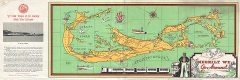 1937 Chamber of Commerce Pictorial Map of Bermuda