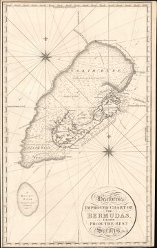 1805 William Heather 'Blueback' Nautical Map of Bermuda
