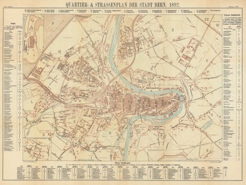 1892 Körber / Kümmerly Map of Bern, Switzerland