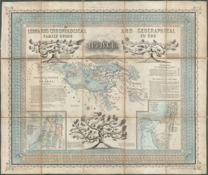 1850 Leonard Chronology and Map of the Holy Land and Bible Lands