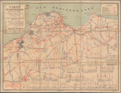 1909 Lowe Bicycling Map of the Environs of Algiers, Algeria