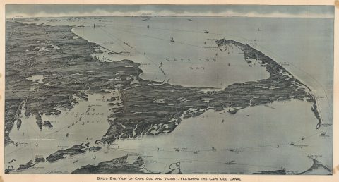 1915 Downs Bird's-Eye View of Cape Cod, Massachusetts