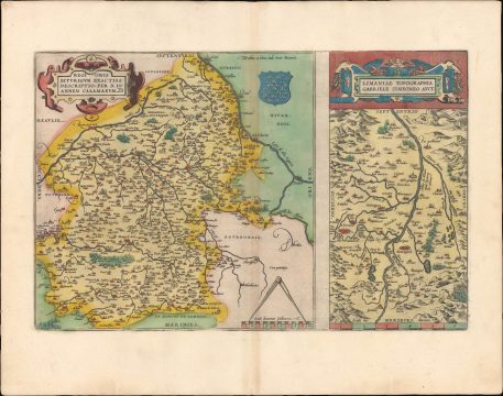 1595 Ortelius Map of Bourges, France and Environs