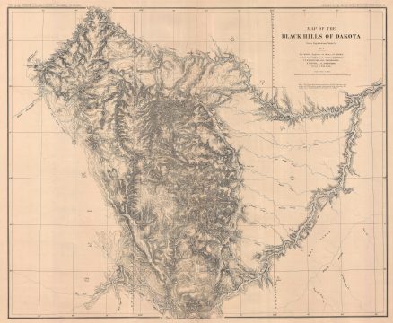 1879 Newton Map of the Black Hills, South Dakota (Gold Rush)
