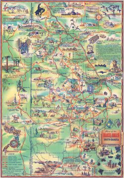 1940 Pyle Pictorial Map of the Black Hills, South Dakota