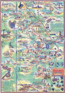 1940 Pyle Pictorial Map of the Black Hills, South Dakota