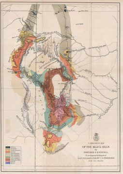 1874 Ludlow and Custer Geological Map of the Black Hills, South Dakota  (Little Big Horn)