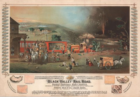 1863 Hanks Chromolithograph Temperance Broadside - Black Valley Railroad