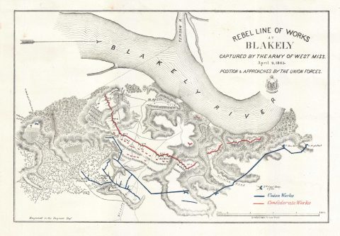 1865 Corps of Engineers Map of the Civil War Battle of Fort Blakely, Alabama