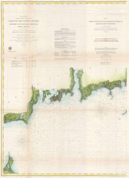 1860 U.S. Coast Survey Nautical Chart of Block Island and Newport Rhode Island