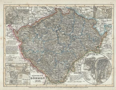 1849 Meyer Map of the Kingdom of Bohemia (Czech Republic)