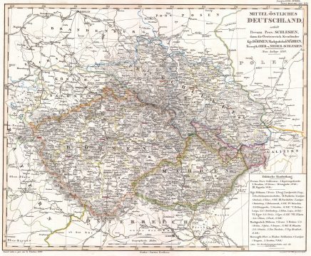 1850 Perthes Map of Bohemia ( Czech Republic )