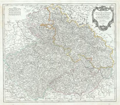 1751 Vaugondy Map of Bohemia (Czech Republic), Moravia and Silesia