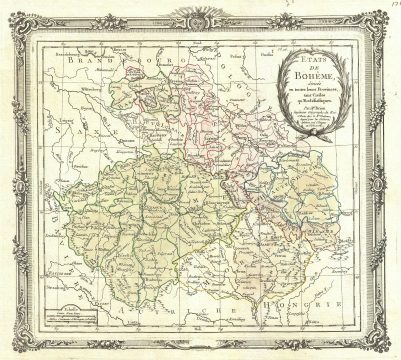 1766 Desnos and Brion Map of Bohemia or Czech Republic