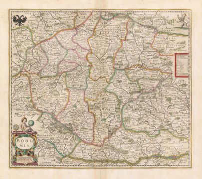 1639 / 1680 Jansson Map of Bohemia