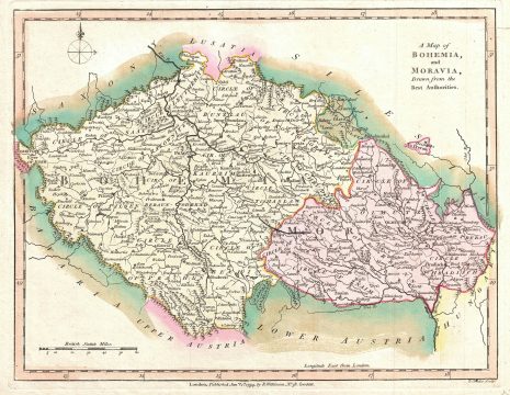 1794 Wilkinson Map of Bohemia and Moravia