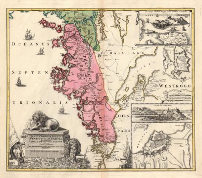 1729 Homann Map of the coastal Borderland of Norway and Sweden