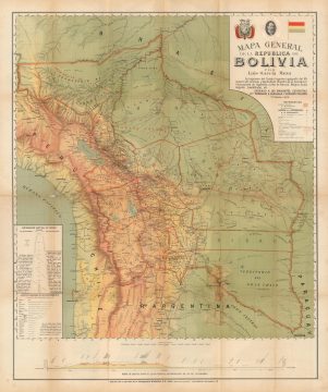 1908 Garcia Meza Folding Map of Bolivia