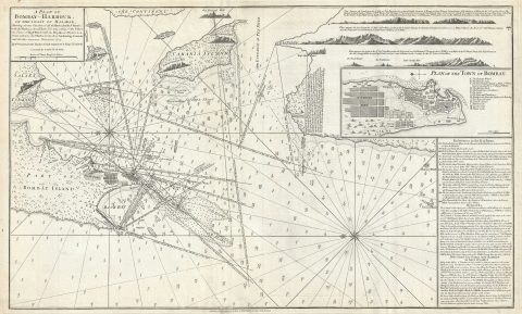 1794 Laurie and Whittle Nautical Map of Bombay Island and Harbor, India
