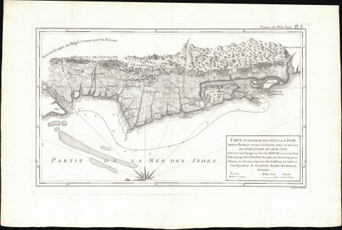 1782 Pàges Map and Chart of Bombay / Mumbai, India