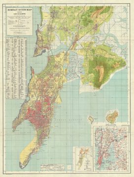 1933 Surveyor General Map of Bombay (Mumbai), India