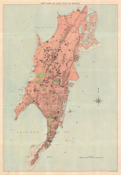 1895 Times of India Map of Bombay, India