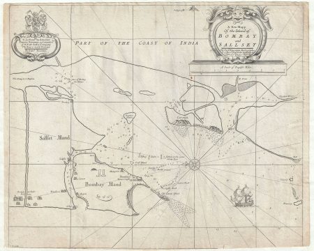 1711 Thornton Map of Bombay and Sallset, India