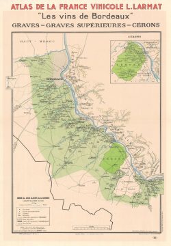 1943 Larmat Wine Map of the Wine Region of Bordeaux, France