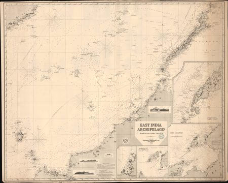 1869 Imray Nautical Map of South China Sea: Borneo, Palawan (Philippines), Vietnam