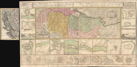 1738 Homann Heirs Map of the Balkans: Bosnia and Croatia