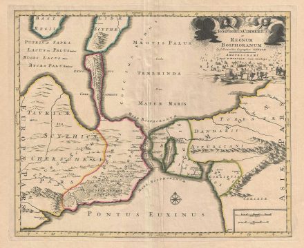 1705 Sanson / Mortier Map of the Kerch Strait with Crimea and Russia