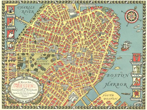 1929 Capon Map of Boston
