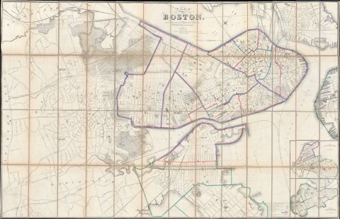 1868 Crafts City Plan or Map of Boston, Massachusetts