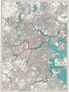 1939 Cram City Plan or Map of Boston, Massachusetts