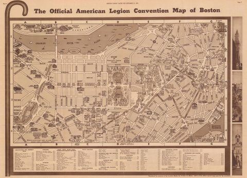 1940 Lufkin and Boston Globe Pictorial Map of Boston, Massachusetts