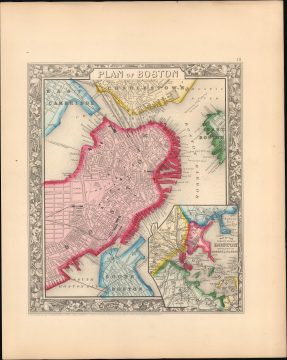 1862 Mitchell City Plan or Map of Boston, Massachusetts