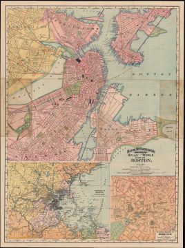 1891 Rand McNally Map or Plan of Boston, Massachusetts
