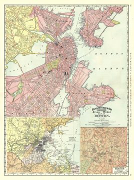 1891 Rand McNally Map or Plan of Boston, Massachusetts