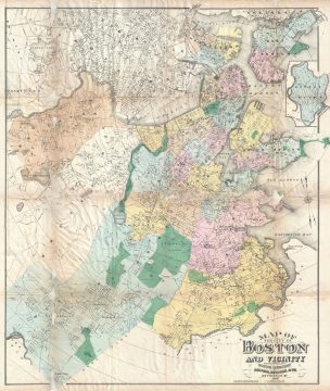 1896 Sampson and Murdock Map of Boston, Massachusetts and Vicinity