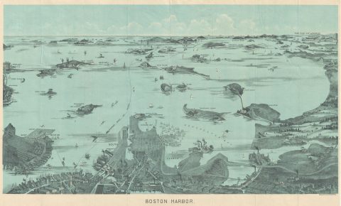 1925 Walker View Map of Boston Harbor, Boston, Massachusetts