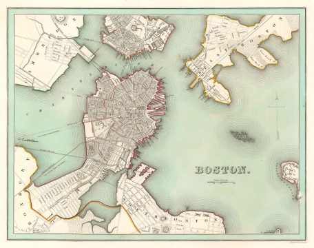 1838 Bradford City Map or Plan of Boston, Massachusetts