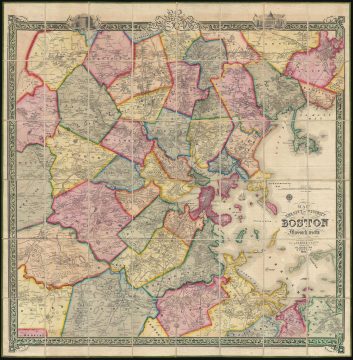 1852 Shield's Case Map of Boston, Massachusetts
