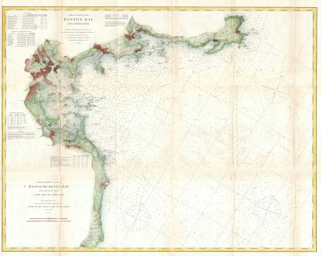 1866 U.S. Coast Survey Map of Boston Bay, Massachusetts
