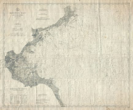 1905 U. S. Coast Survey Map or Nautical Chart of Boston Bay, Massachusetts