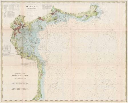 1866 U.S. Coast Survey Map of Boston Bay, Massachusetts