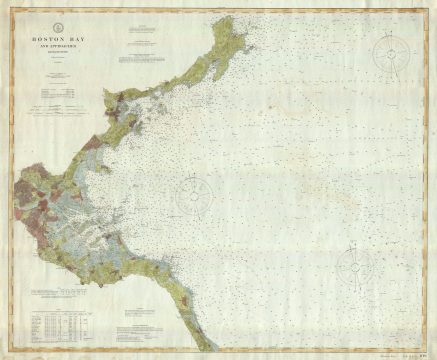 1905 U. S. Coast Survey Chart or Map of Boston Bay, Massachusetts