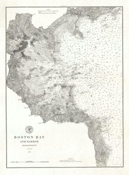 1883 U.S. Coast Survey Map of Boston Harbor and Bay